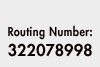 Routing Number 322078998